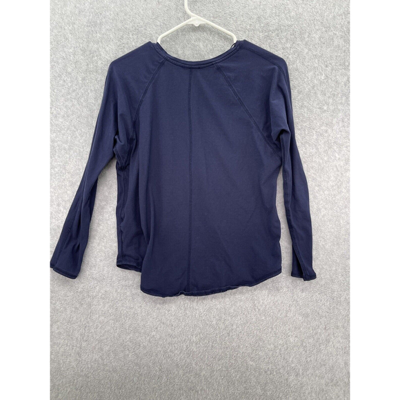 ZARA W&B Collection Dark Blue Thin Long sleeve Size Medium Paneled Blouse - Picture 2 of 3